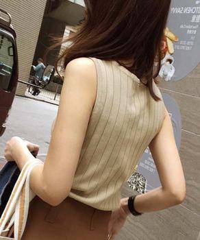 リブニット タンクトップ ニット トップス レディース ニット 無地 送料無料 即日発送-6