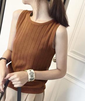 リブニット タンクトップ ニット トップス レディース ニット 無地 送料無料 即日発送-7