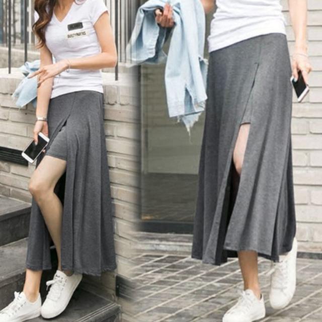 ロングスカートインナーショートパンツ付き 送料無料 即日発送-6