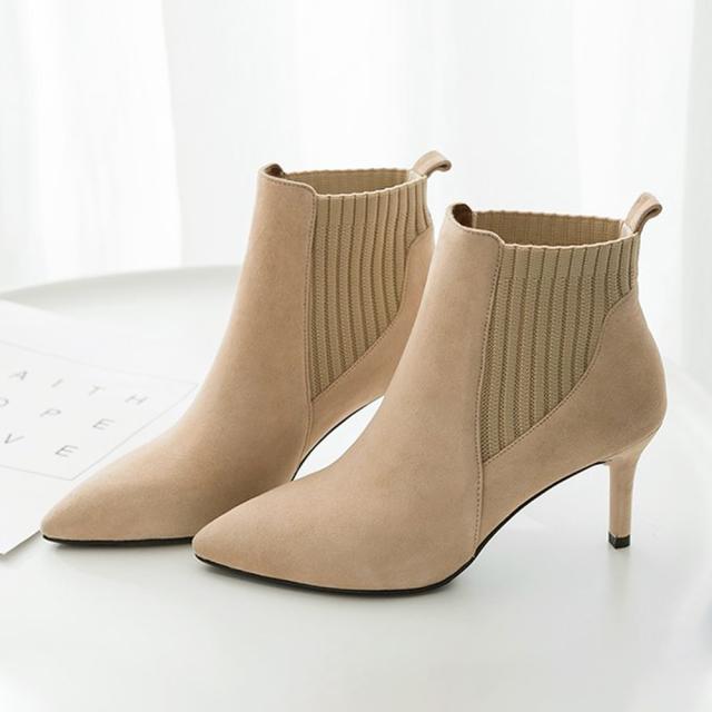 ブーティー レディース ブーツ ショート丈 ファッション靴 ハイヒール スエード パーティー 送料無料 即日発送-2