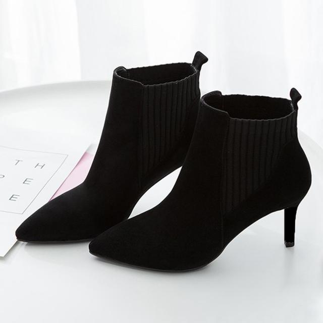 ブーティー レディース ブーツ ショート丈 ファッション靴 ハイヒール スエード パーティー 送料無料 即日発送-3