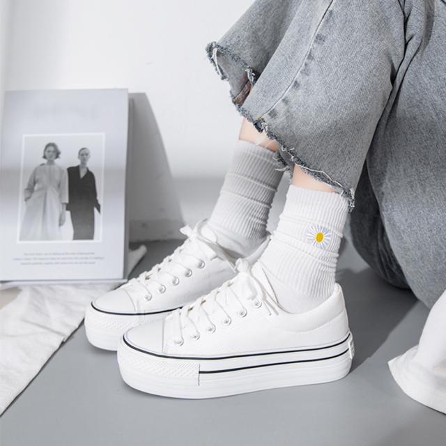 スニーカー レディース 厚底 ローカット ファッションスニーカー 歩きやすい ファッション 送料無料 即日発送-3