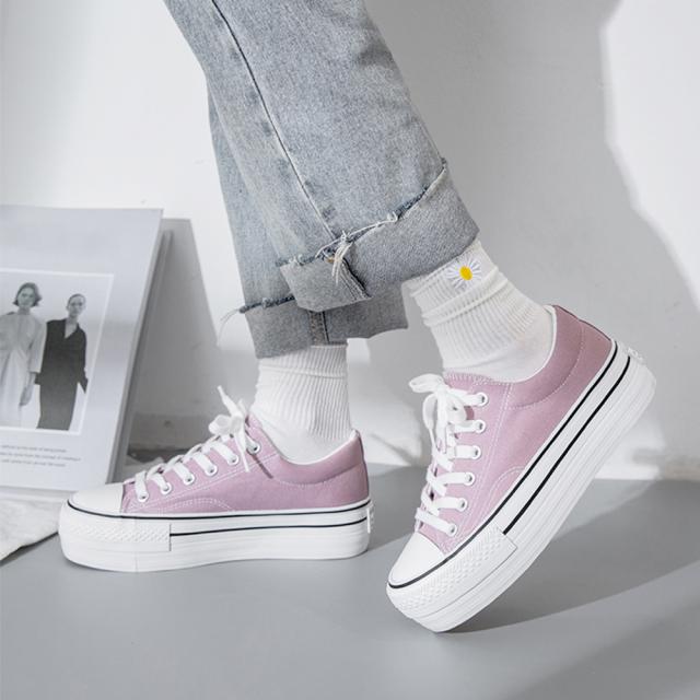 スニーカー レディース 厚底 ローカット ファッションスニーカー 歩きやすい ファッション 送料無料 即日発送-4