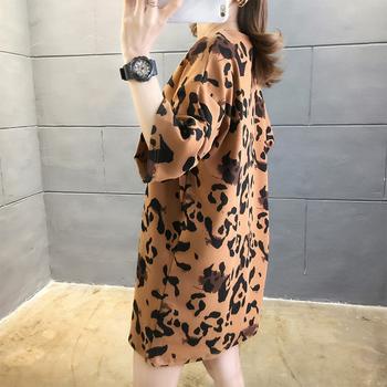 ヒョウ柄 Tシャツ レディース 七分袖 チュニック カットソー ゆったり 体型カバー 送料無料 即日発送-8