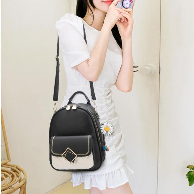 ミニリュック バイカラー レディース 3way おしゃれ リュックサック 小さめ バックパック 送料無料 即日発送-4