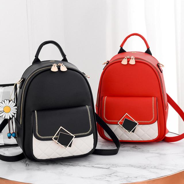 ミニリュック バイカラー レディース 3way おしゃれ リュックサック 小さめ バックパック 送料無料 即日発送-6