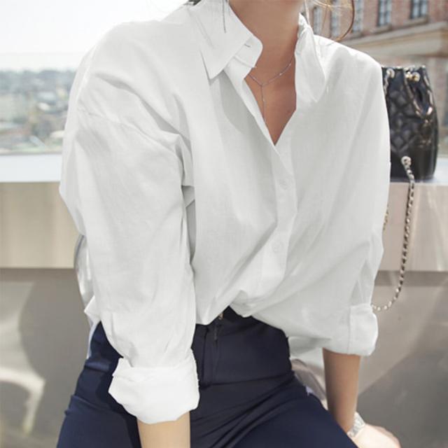 シフォンブラウス 長袖 レディース おしゃれ とろみシャツ 着やせ 開襟シャツ オフィス 送料無料 即日発送-9