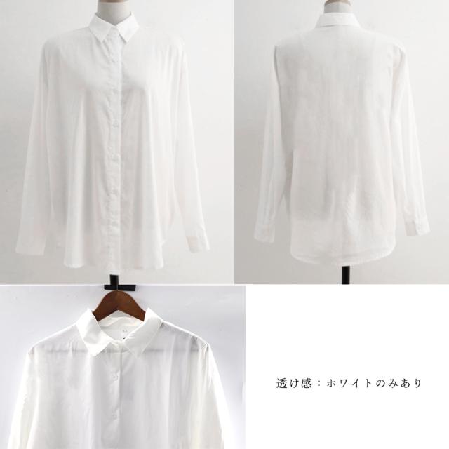 シフォンブラウス 長袖 レディース おしゃれ とろみシャツ 着やせ 開襟シャツ オフィス 送料無料 即日発送-2