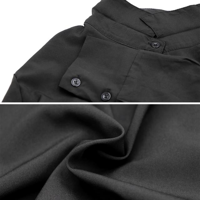 シフォンブラウス 長袖 レディース おしゃれ とろみシャツ 着やせ 開襟シャツ オフィス 送料無料 即日発送-3