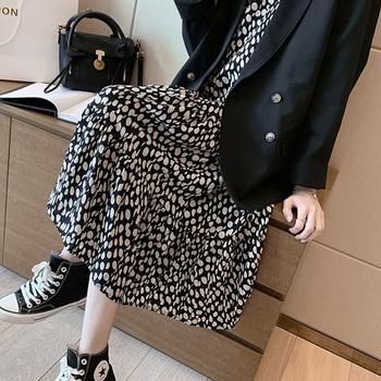 ワンピース ドット柄 シフォンワンピース レディース ロングワンピース 長袖 フレアワンピース 送料無料 即日発送-6