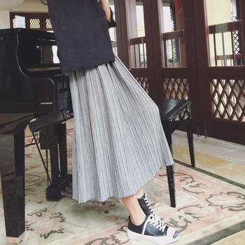 プリーツスカート レディース マキシスカート ロング丈 フレアスカート黒 ボトムス 春夏秋 送料無料 即日発送-5