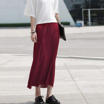 プリーツスカート レディース マキシスカート ロング丈 フレアスカート黒 ボトムス 春夏秋 送料無料 即日発送-7