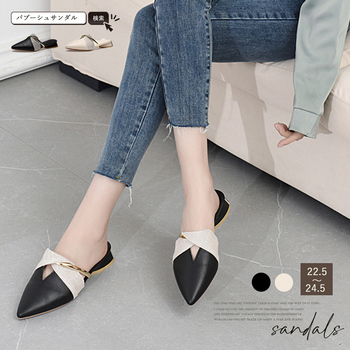 サンダル バブーシュサンダル レディース 歩きやすい ポインテッドトゥ ミュールサンダル 送料無料 即日発送-0