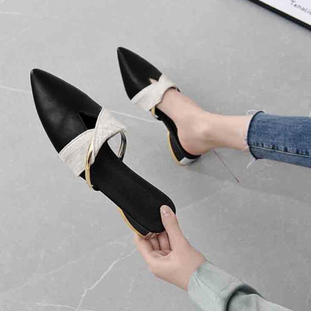 サンダル バブーシュサンダル レディース 歩きやすい ポインテッドトゥ ミュールサンダル 送料無料 即日発送-5