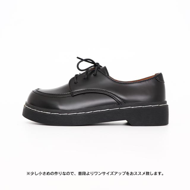 ドレスシューズ レディース 靴 シューズ レースアップ レザー調 厚底 シンプル 歩きやすい 送料無料 即日発送-7