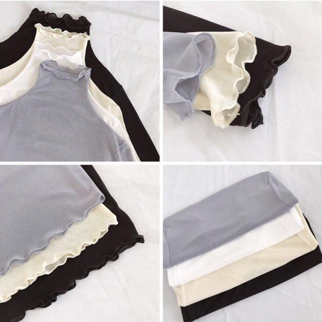 トップス レディース 長袖 シースルー プチハイネック ブラウス 透け感 送料無料 即日発送-2