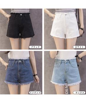 デニムショートパンツ レディース 短パン 送料無料 即日発送-1