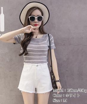 デニムショートパンツ レディース 短パン 送料無料 即日発送-4