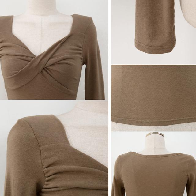 ツイスト トップス レディース 春 セクシー 送料無料 即日発送-2