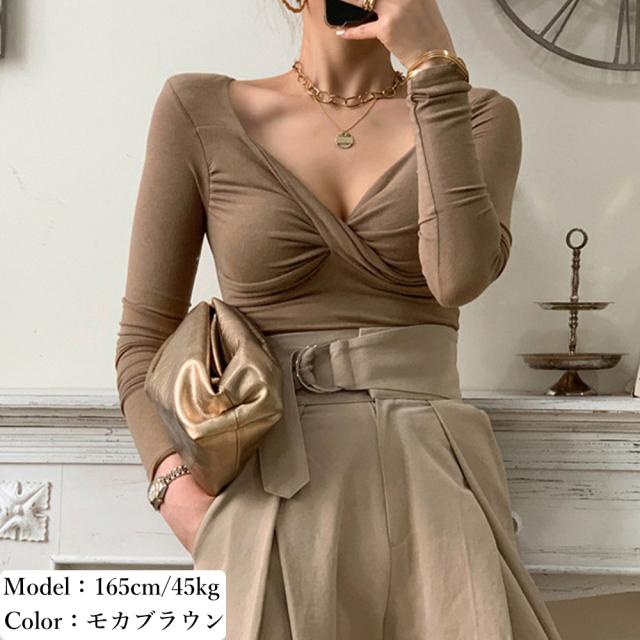 ツイスト トップス レディース 春 セクシー 送料無料 即日発送-7