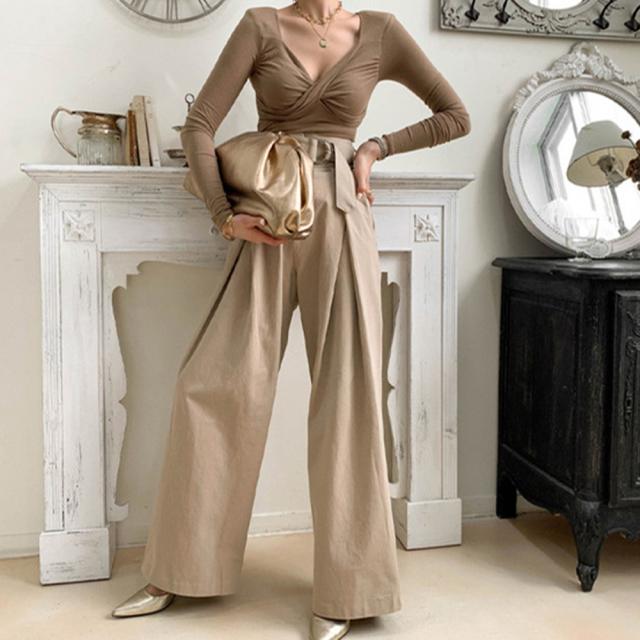 ツイスト トップス レディース 春 セクシー 送料無料 即日発送-8