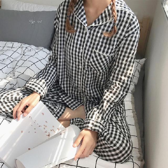 ルームウェア 長袖 レディース チェック柄 送料無料 即日発送-4