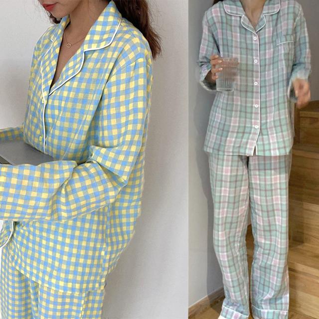 ルームウェア 長袖 レディース チェック柄 送料無料 即日発送-8