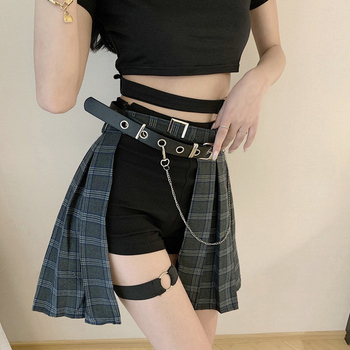 チェックスカート レディース ハイウエスト 送料無料 即日発送-0