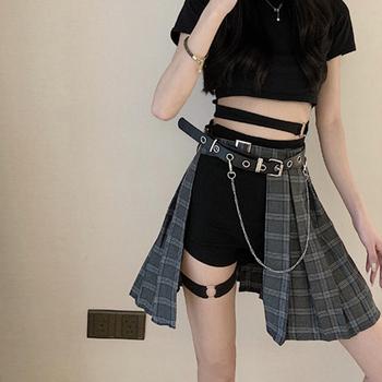 チェックスカート レディース ハイウエスト 送料無料 即日発送-2