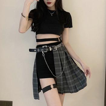 チェックスカート レディース ハイウエスト 送料無料 即日発送-3