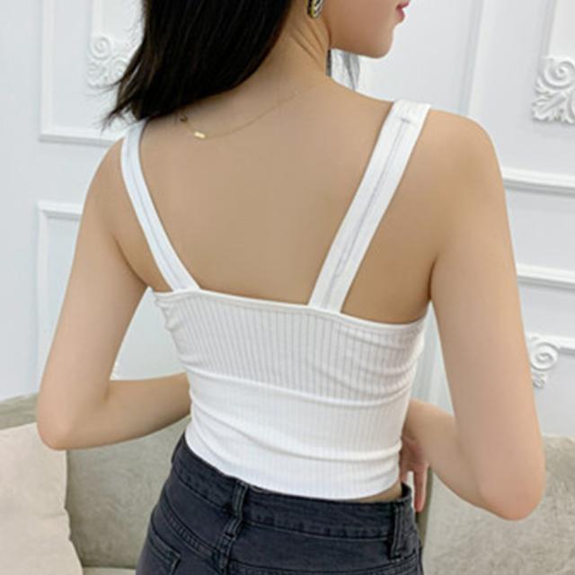 タンクトップ Vネックリブニット シンプル 送料無料 即日発送-7