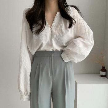 フロントボタン ブラウス バルーンシャツ 送料無料 即日発送-8