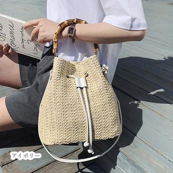 トートバッグ 巾着かごバッグ トートバッグ 2WAY 手提げ 送料無料 即日発送-9