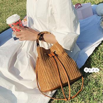 トートバッグ 巾着かごバッグ トートバッグ 2WAY 手提げ 送料無料 即日発送-4