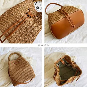 トートバッグ 巾着かごバッグ トートバッグ 2WAY 手提げ 送料無料 即日発送-6