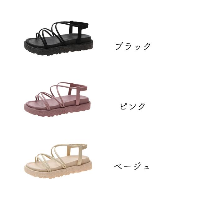 サンダル レディース 夏 ストラップ 厚底 送料無料 即日発送-1