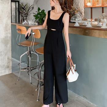 サロペットパンツ レディース ワイドレッグ 送料無料 即日発送-1