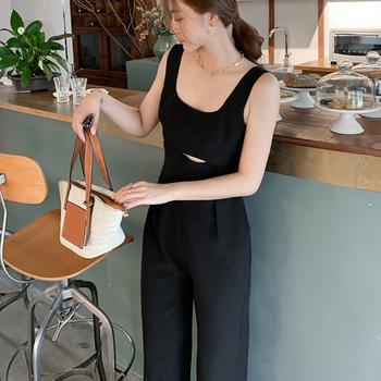 サロペットパンツ レディース ワイドレッグ 送料無料 即日発送-7