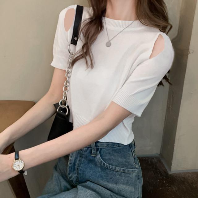 ニット カットソー サマー レディース 半袖 送料無料 即日発送-4