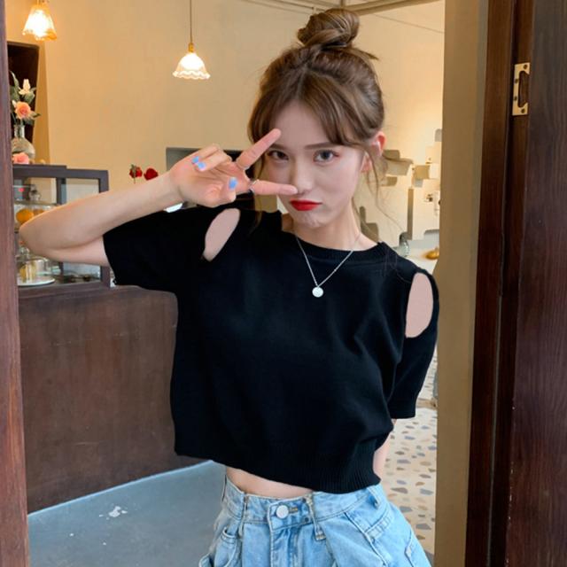 ニット カットソー サマー レディース 半袖 送料無料 即日発送-6