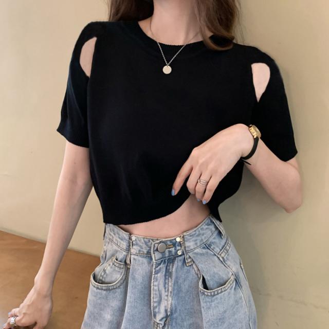 ニット カットソー サマー レディース 半袖 送料無料 即日発送-8