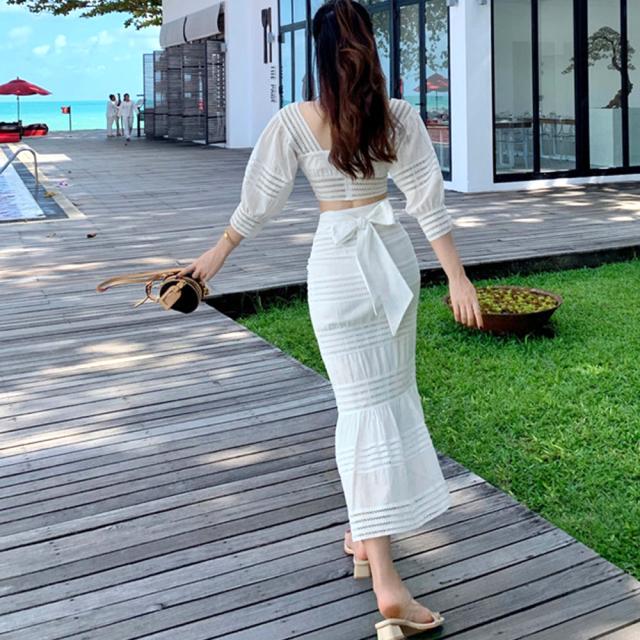 セットアップ レディース スカート 白 送料無料 即日発送-5