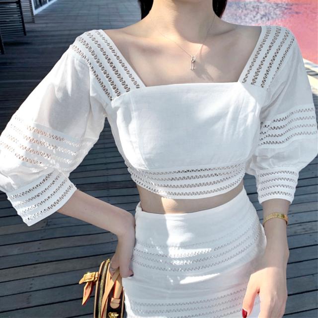 セットアップ レディース スカート 白 送料無料 即日発送-7