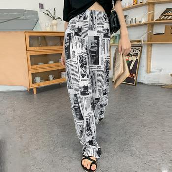 柄 プリーツワイドパンツ 夏レディース 送料無料 即日発送-5