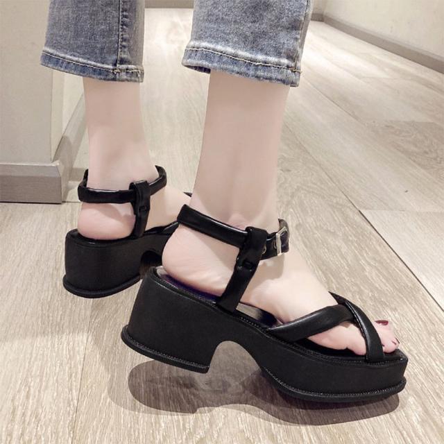 サンダル 厚底サンダル スクエアトゥ レディース 送料無料 即日発送-5