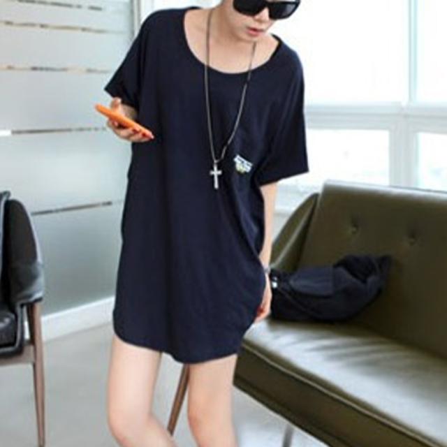 チュニックロンT 半袖 ロングTシャツ 送料無料 即日発送-9