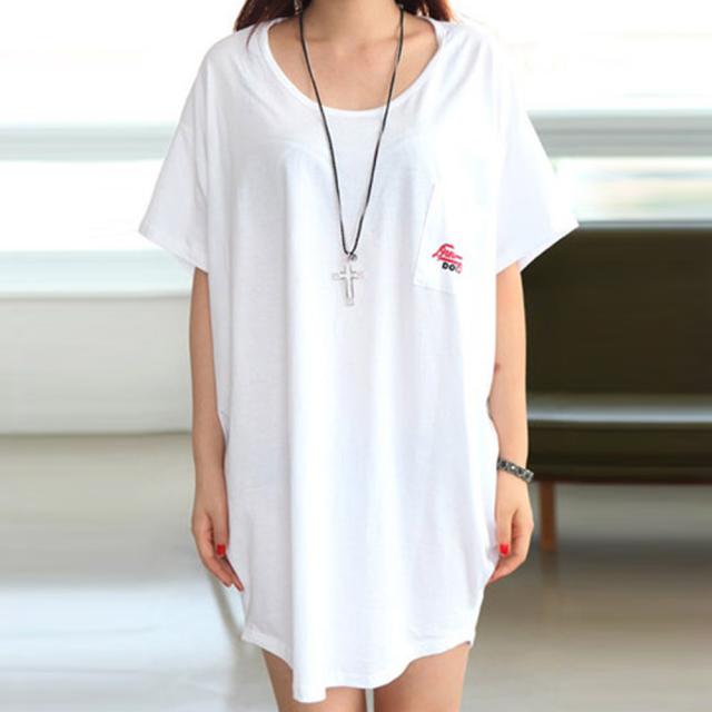 チュニックロンT 半袖 ロングTシャツ 送料無料 即日発送-6