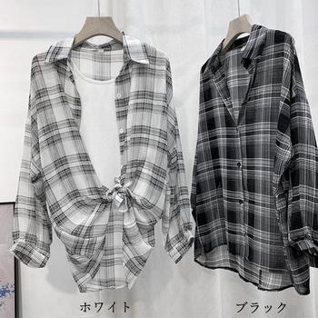 チェック柄 カーディガン レディース 送料無料 即日発送-1