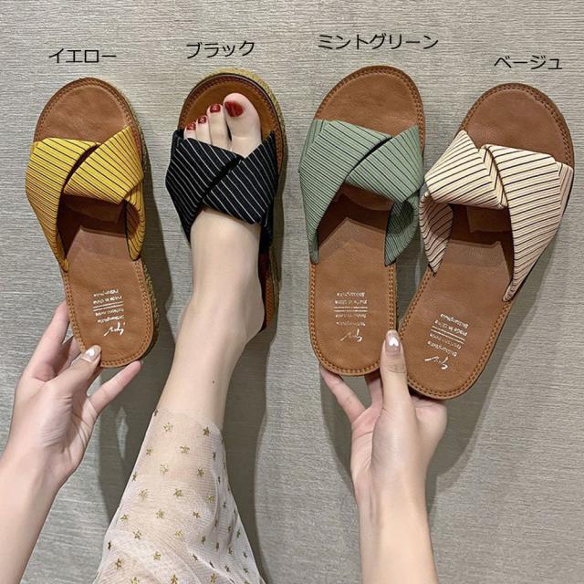 サンダル ぺたんこサンダル レディース フラット 送料無料 即日発送-1