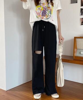 ダメージ スウェットパンツ レディース 送料無料 即日発送-2